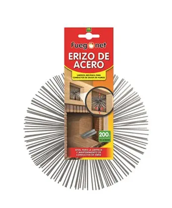 Erizo deshollinador de acero Fuegonet
